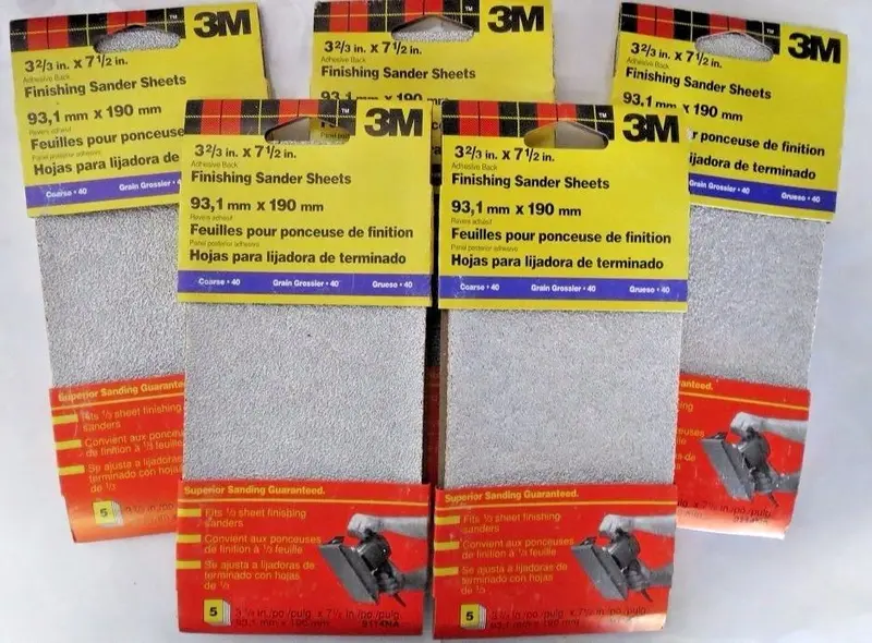 3M 9114NA Finishing Sanding Sheets – 3-2/3″ x 7-1/2″, Pack of 5