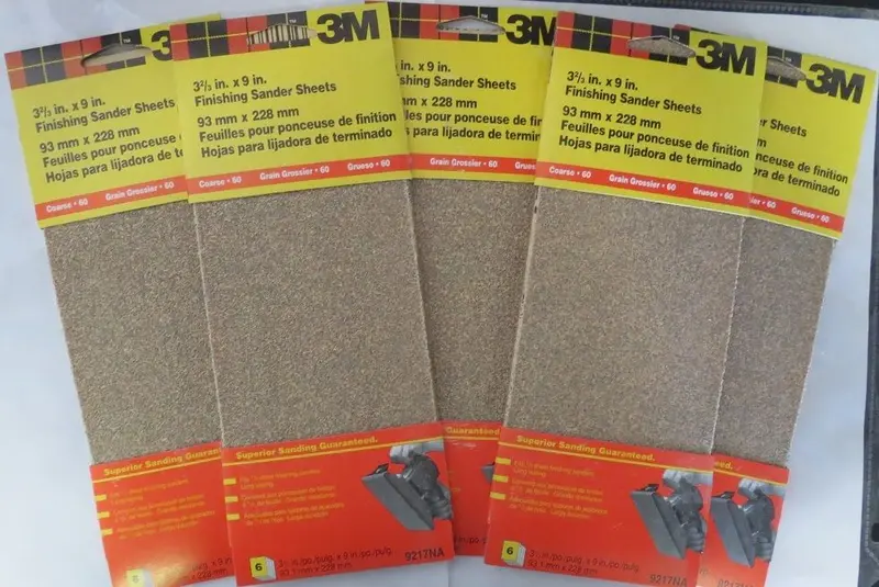 3M 9217NA Finishing Sandpaper Sheets – 3-2/3″ x 9″, 5-Pack Assortment