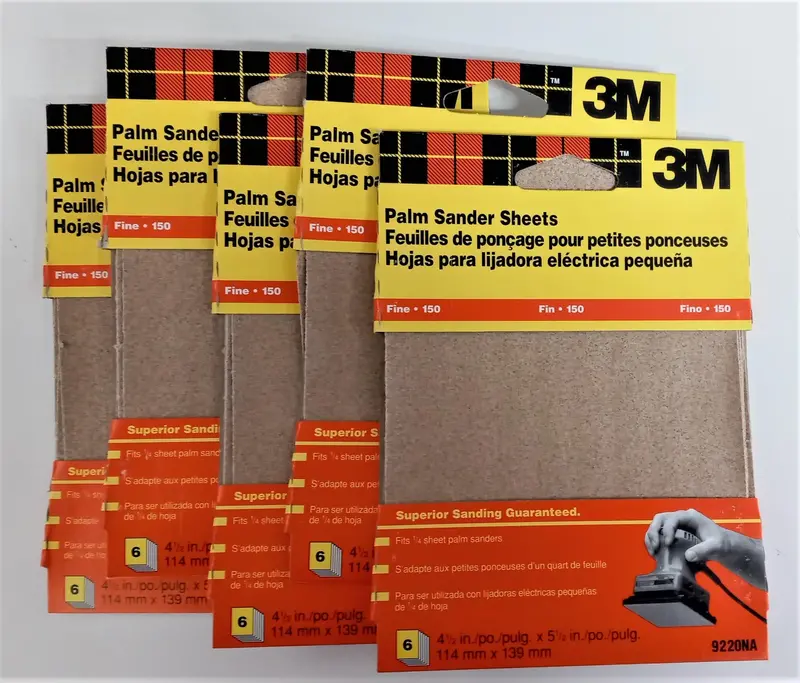 3M 9220NA Palm Sander Sheets – 4-1/2″ x 5-1/2″, General Purpose Grit, 5–6-Pack