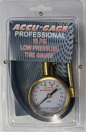 Accu-Gage RA15X Right-Angle Professional Low-Pressure Tire Gauge (0–15 PSI)