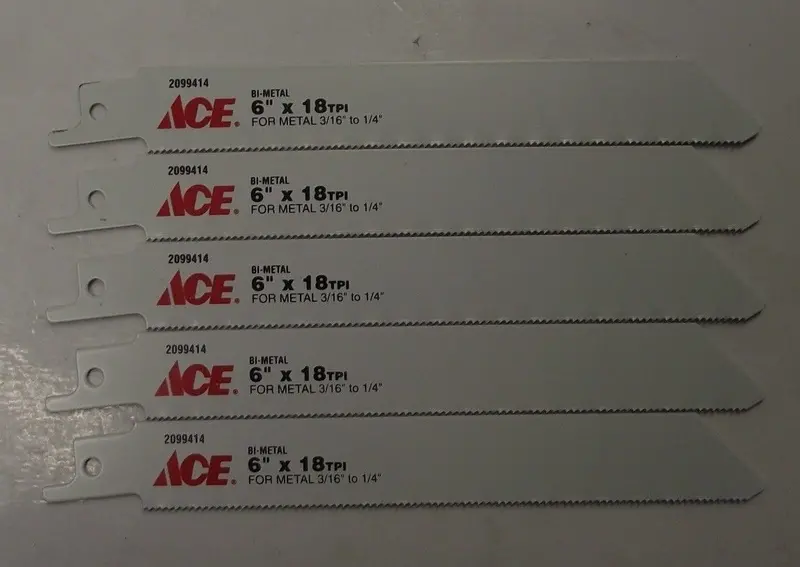 ACE 2099414 Bi-Metal Reciprocating Saw Blade – 6″ × 18 TPI, 5-Pack (Swiss-Made)
