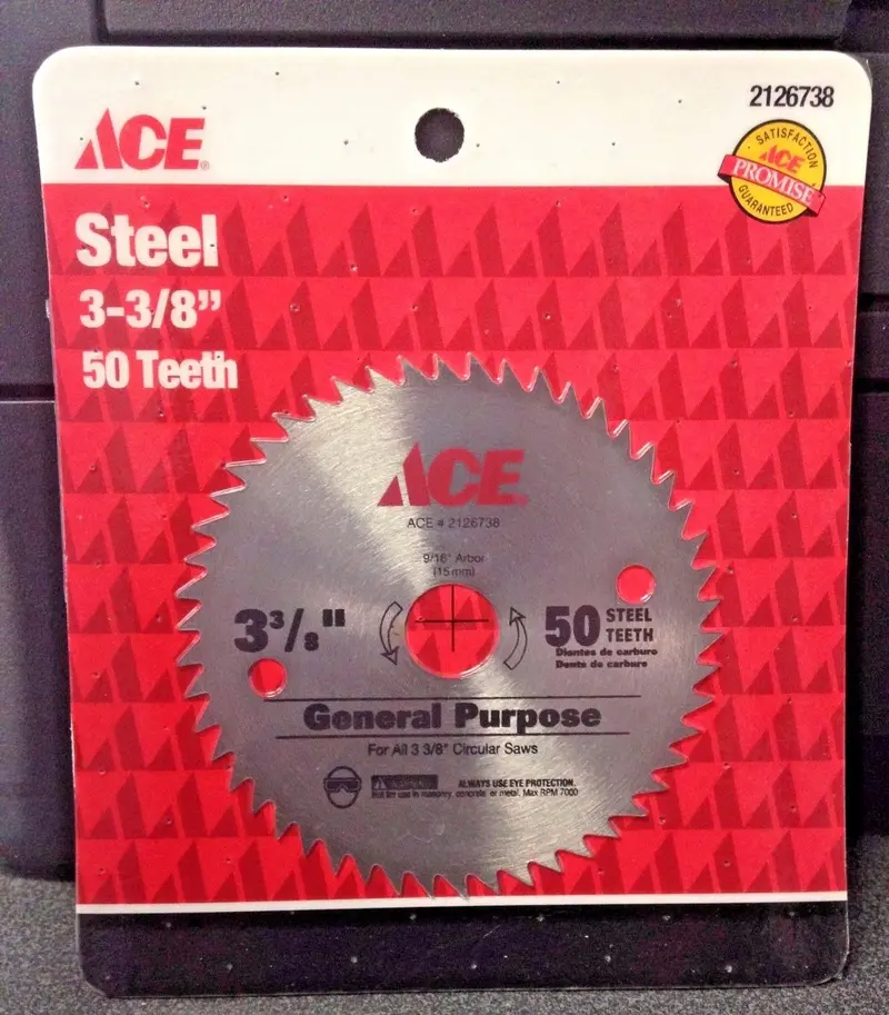 Ace 2126738 3-3/8-Inch 50-Tooth Steel Circular Saw Blade
