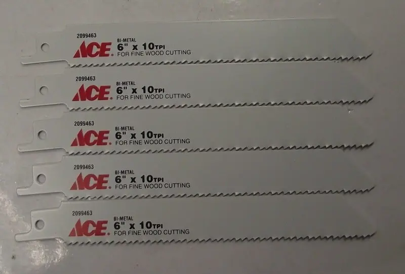 ACE Bi-Metal Reciprocating Saw Blade – 6″ x 10 TPI, 5-Piece Swiss-Made Set