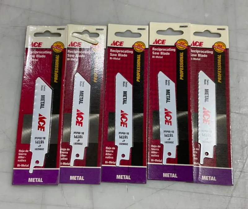 Ace Bi-Metal Reciprocating Saw Blades – 4″ x 18 TPI, Swiss-Made, 5-Pack