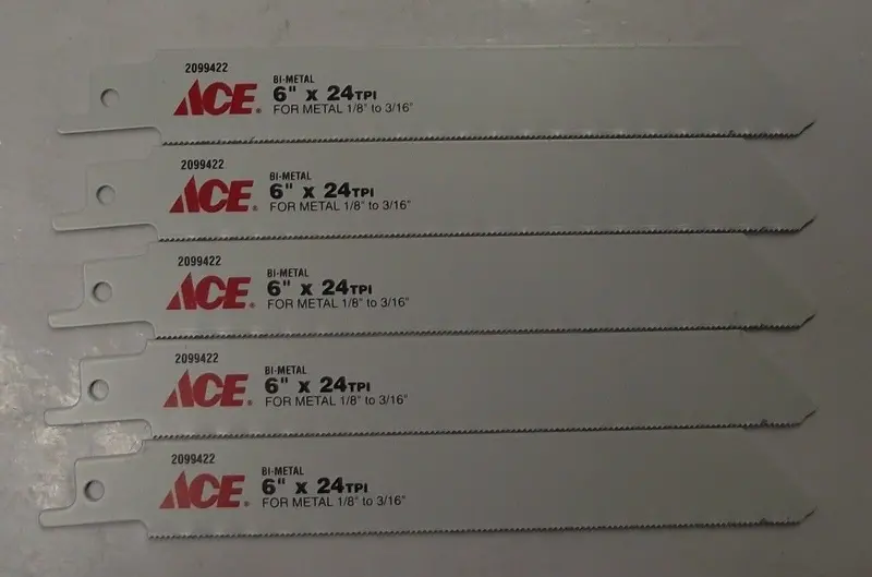 ACE Heavy-Duty Metal-Cutting Reciprocating Blade – 6″ x 24 TPI, 5-Pack