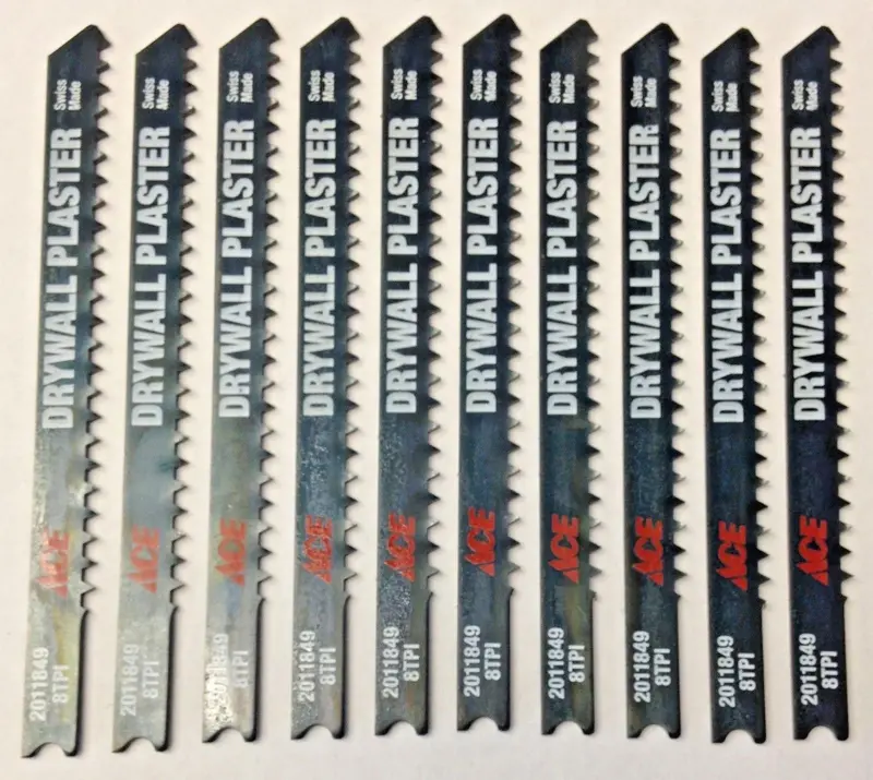 Ace U-Shank Jigsaw Blades for Drywall & Plaster – 3-1/2″ × 8 TPI, 10-Count Pack (2011849)