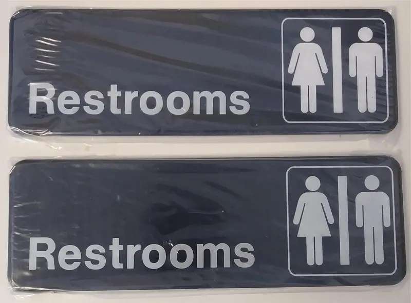 Advantus Contemporary Restroom Sign – Dual-Sided with Universal Symbols (2-Pack, 83630)