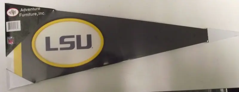 Adventure Furniture 01235 LSU Tigers Pennant Wall Rack – 8″ × 23″ Coat & Hat Organizer