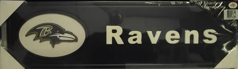 Adventure Furniture Baltimore Ravens Team Plaque – 6-5/8″ × 24″ Fan Decor, Model 00355