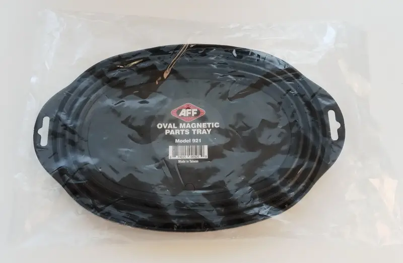 AFF 921 Magnetic Retractable Parts Tray – Oval, 12″ x 9″, Black Finish