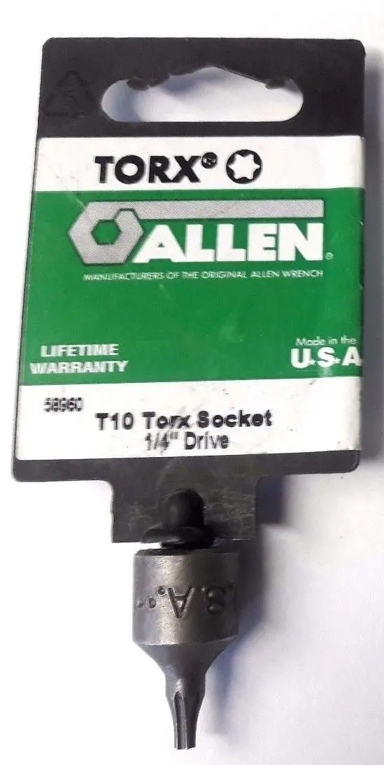 Allen 1/4″ Drive T10 Torx Socket – USA-Made Precision Tool