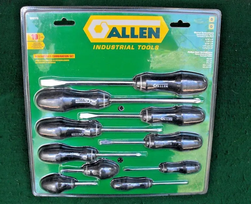 Allen 10-Piece Combo Screwdriver Set – Phillips & Slotted Tips