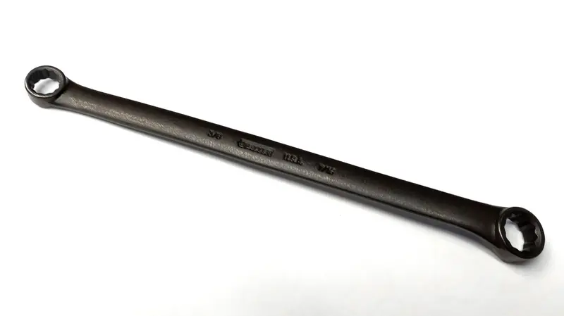 Allen 22208B 3/8-Inch x 7/16-Inch Black Offset Box Wrench — 12-Point, USA-Made