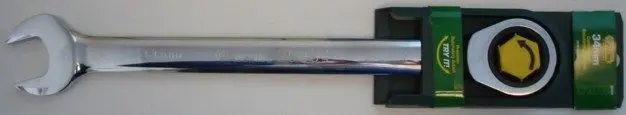 Allen 26334 Ratcheting Combination Wrench – 34 mm, Full-Polish Finish