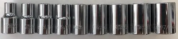 Allen 66636-SAE Socket Set – 9-Piece, 12-Point, 1/2″ Drive, Standard SAE Sizes