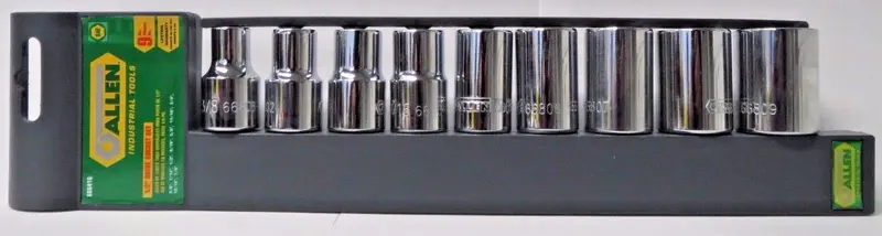 Allen 66641G 1/2-Inch Drive SAE Socket Set – 9-Piece, Durable Chrome Finish