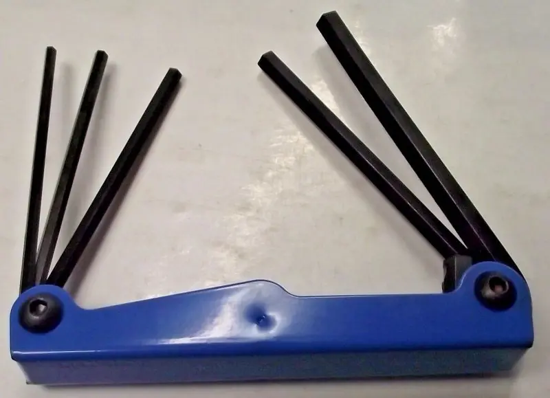 Allen Hi-Viz Blue Folding Metric Hex Key Set – 5-Piece Compact Metal Design