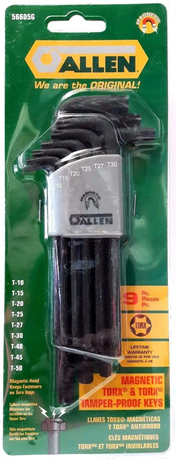 Allen Magnetic & Tamper-Resistant Torx Key Set – 9-Piece Precision Tool Kit
