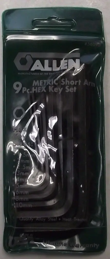 Allen Short-Arm Metric Hex Key Set – 9-Piece USA-Crafted Tool Kit