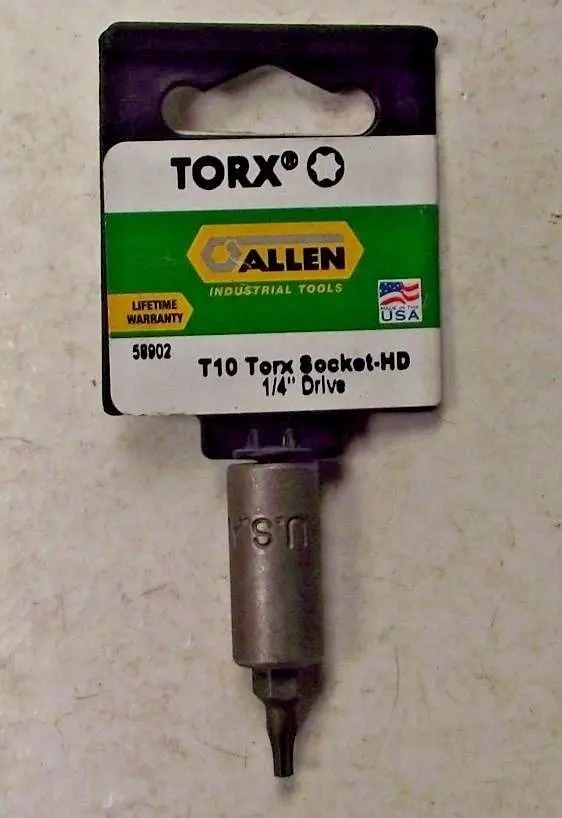 Allen T10 Torx Socket – 1/4″ Drive, Durable Chrome Finish