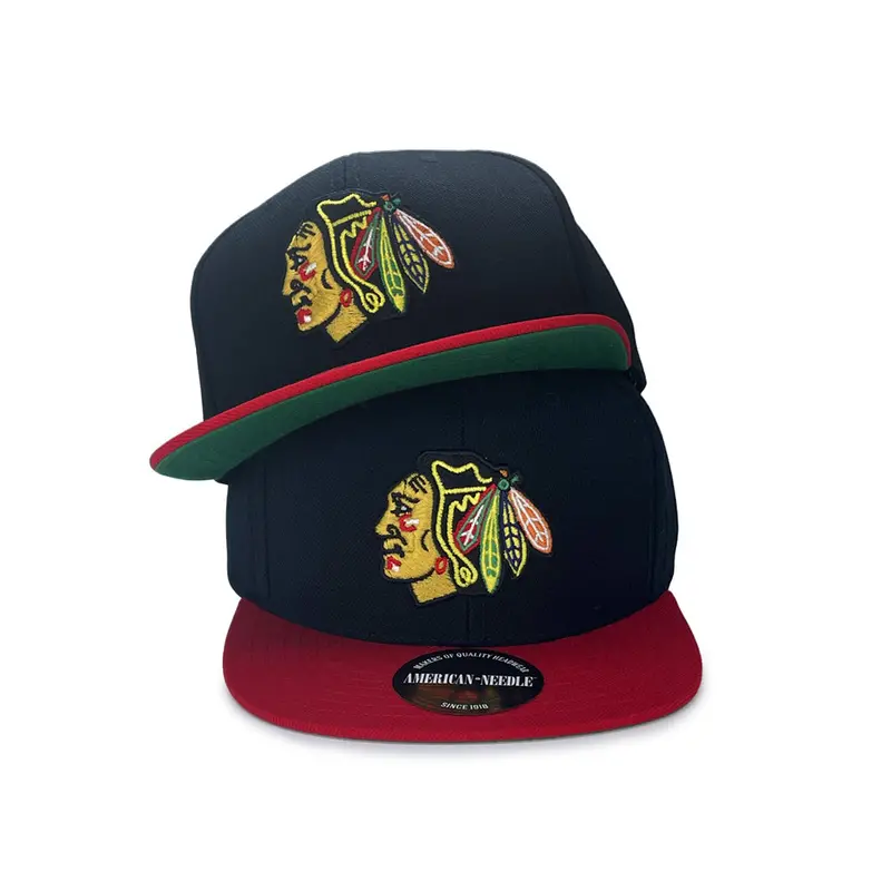 American Needle Chicago Blackhawks Two-Tone Black and Red Snapback