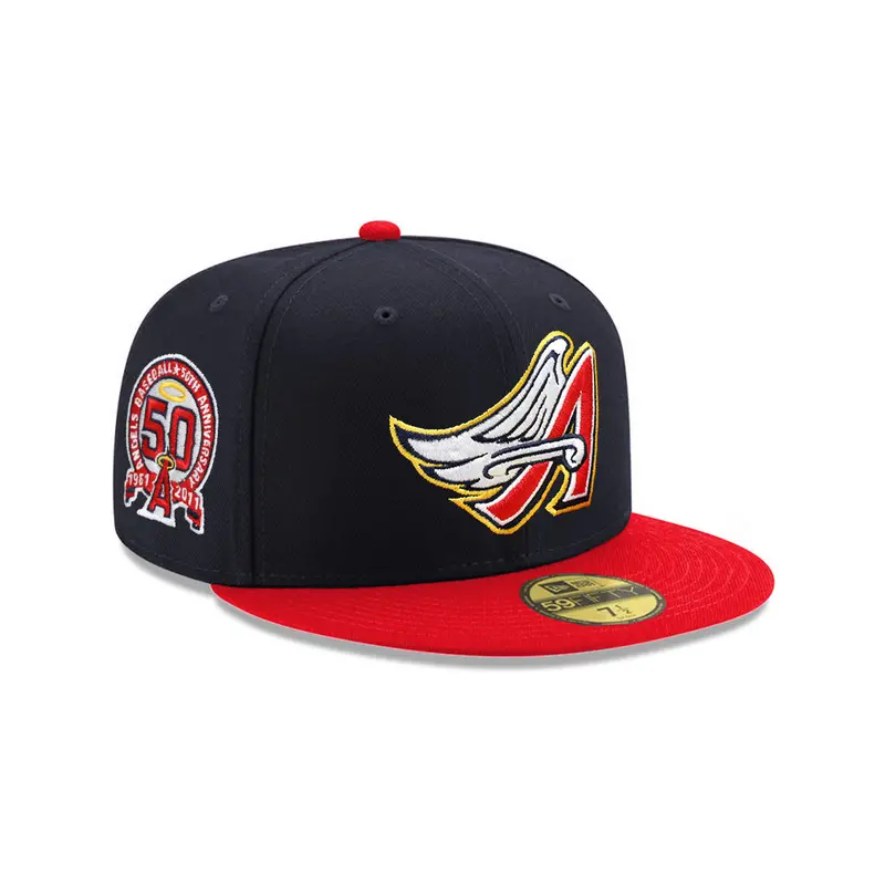 Anaheim Angels 50th Anniversary Hat – Navy & Scarlet Two-Tone 59Fifty