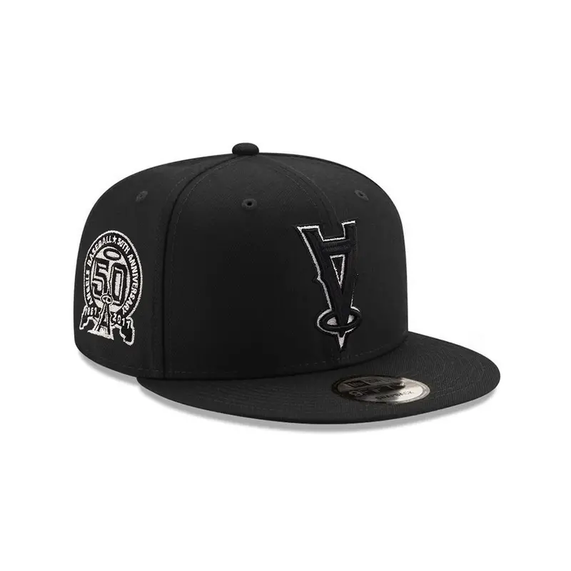 Anaheim Angels Black-on-White Upside-Down Logo 50th Anniversary SP 9Forty Snapback