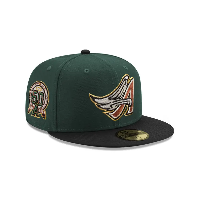 Anaheim Angels Dark Green & Black Two-Tone 50th Anniversary SP 59Fifty Fitted Cap
