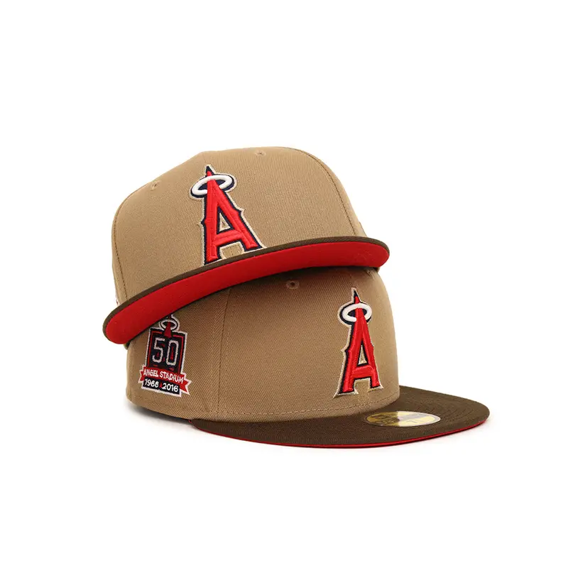Anaheim Angels Khaki & Walnut Fitted Cap – Angels Stadium 50th Anniversary