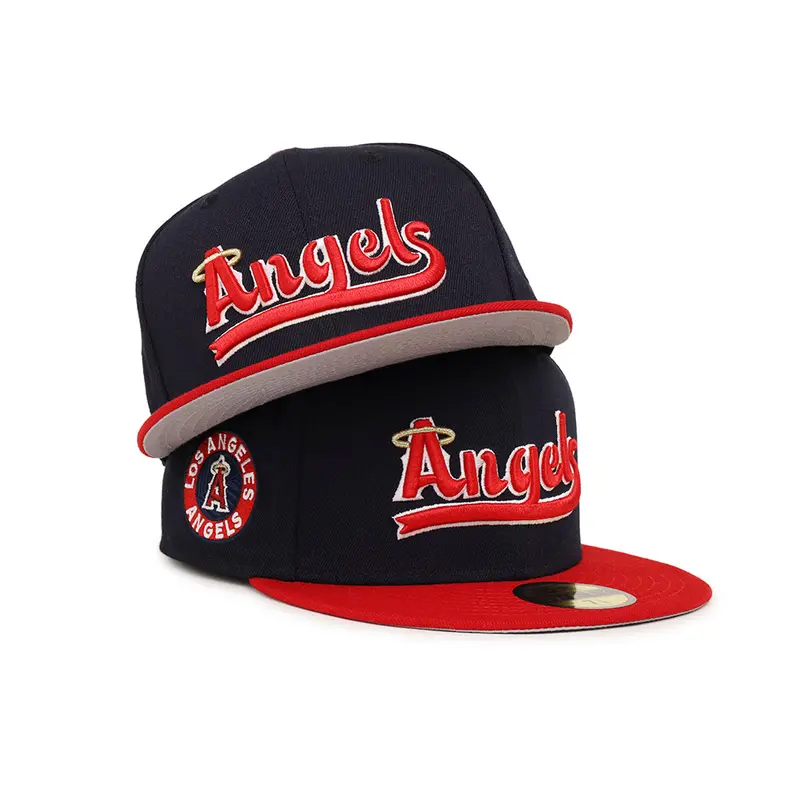 Anaheim Angels Navy-and-Scarlet City Connect Crest 59Fifty Fitted Hat
