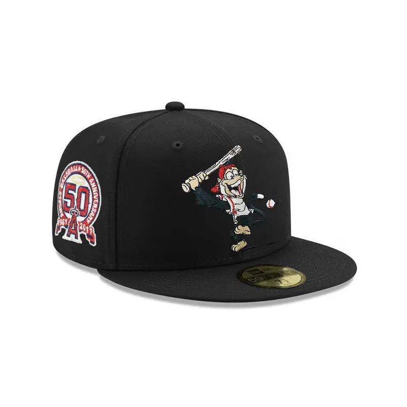 Anaheim Angels Rally Monkey Mascot Commemorative Cap – Black 50th Anniversary 59Fifty Fitted