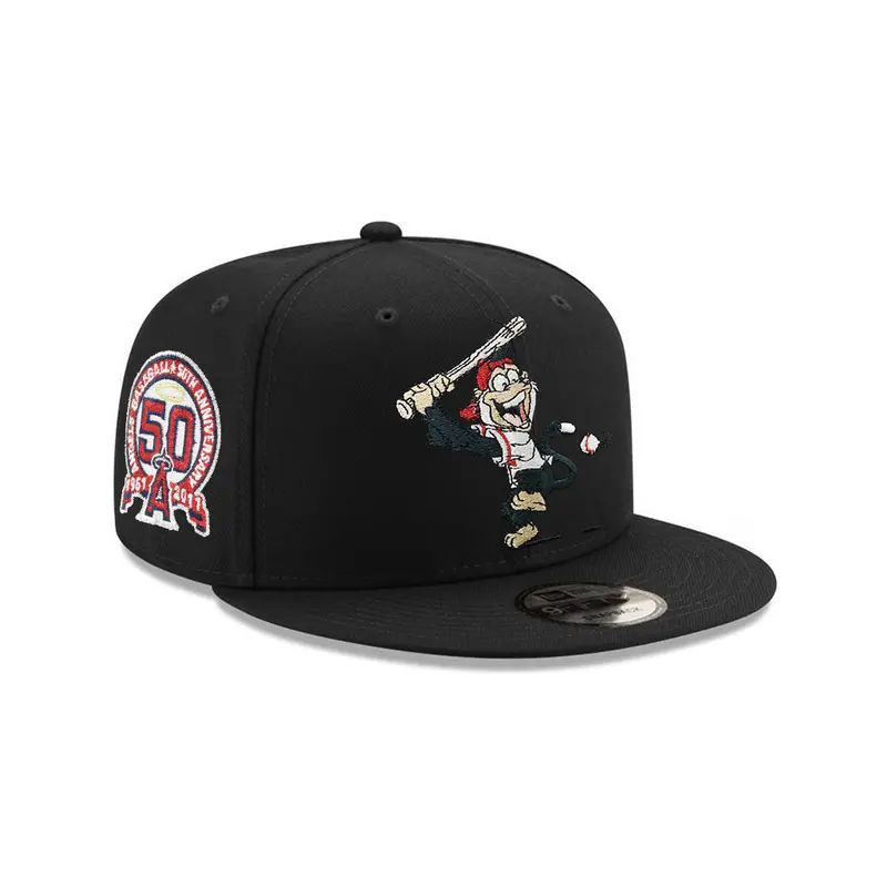 Anaheim Angels Rally Monkey Mascot Tribute Cap – Black 50th Anniversary 9Fifty Snapback