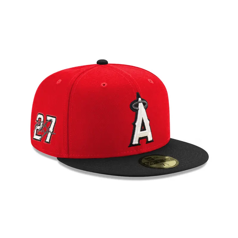 Anaheim Angels Red & Black Two-Tone Mike Trout #27 SP 59Fifty Fitted Cap