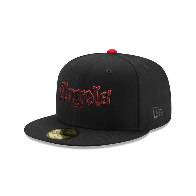 Anaheim Angels Retro Old English Black 59Fifty Fitted Cap