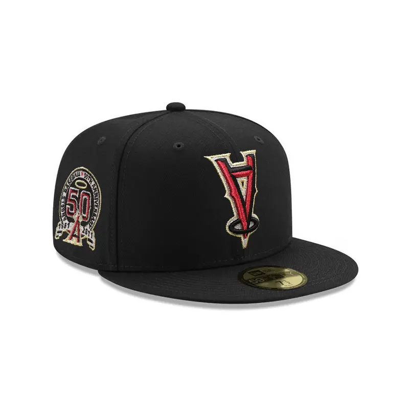 Anaheim Angels Upside-Down Black 50th Anniversary SP 59Fifty Fitted Cap