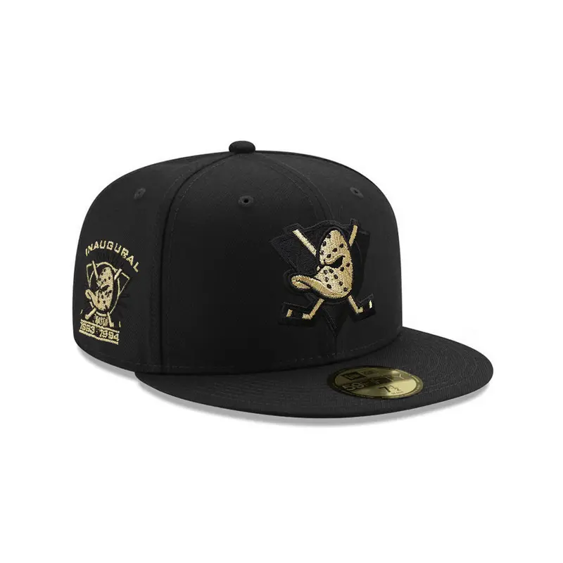 Anaheim Ducks 10th Anniversary Black and Gold NHL 59Fifty Fitted Cap