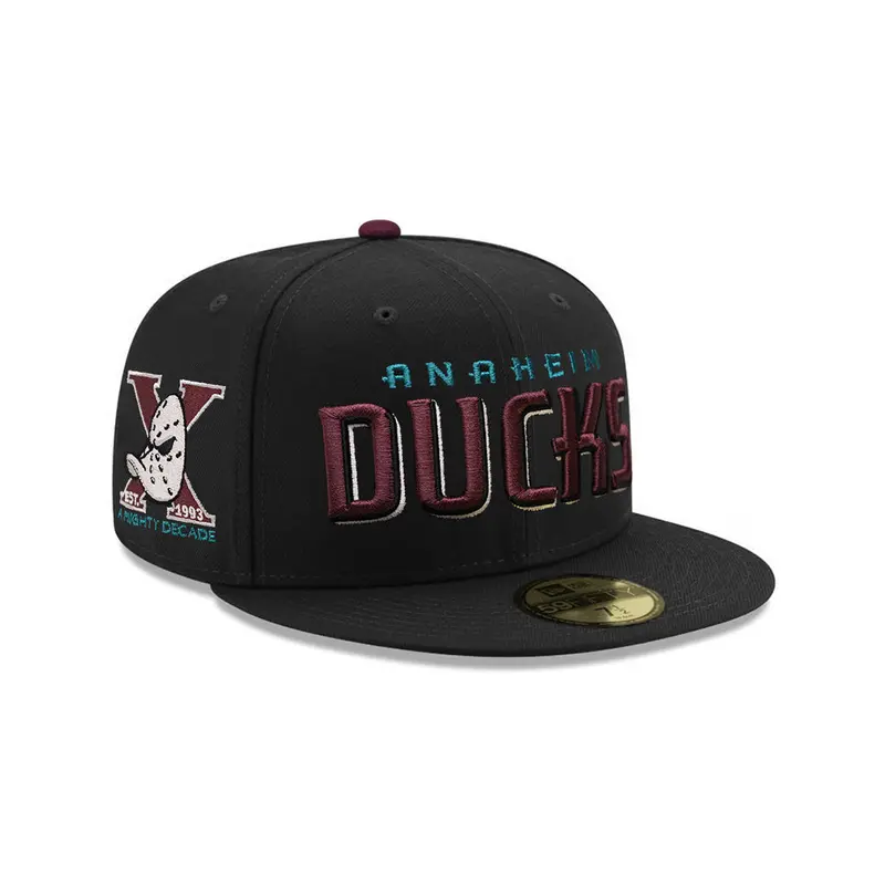 Anaheim Ducks 10th Anniversary Wordmark Black Special Edition 59Fifty Fitted Cap