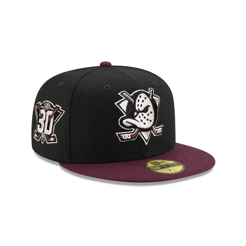 Anaheim Ducks 30th Anniversary Black and Plum Two-Tone SP NHL 59Fifty Fitted Cap