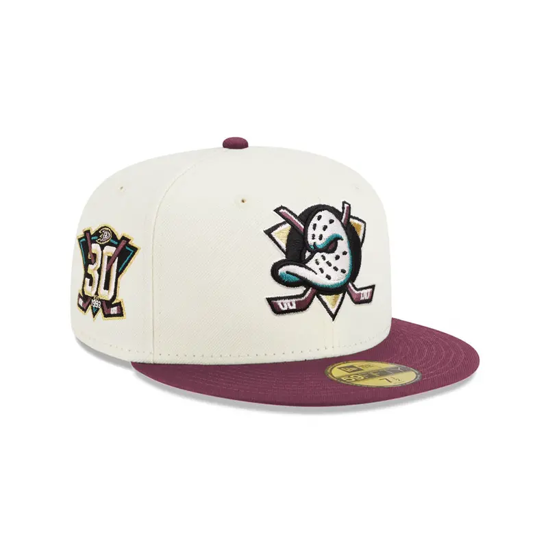 Anaheim Ducks Chrome Plum 2-Tone 30th Anniversary NHL 59Fifty Fitted Cap