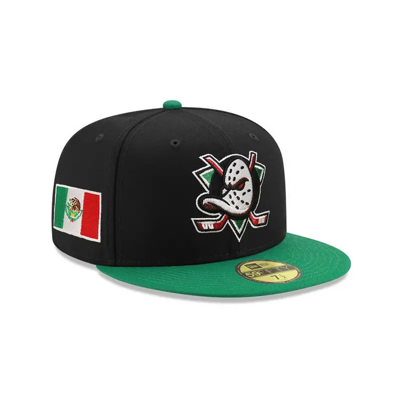 Anaheim Ducks NHL Mexico Flag Cap in Black and Green – 59Fifty Fitted