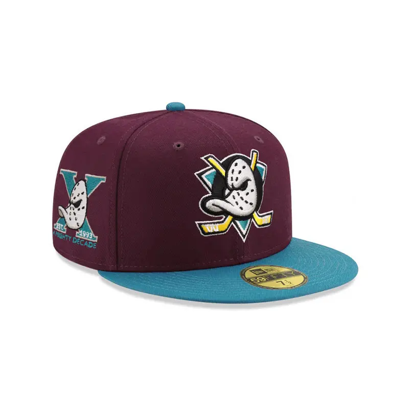 Anaheim Ducks Plum & Teal Two-Tone 10th Anniversary 59Fifty Fitted NHL Hat