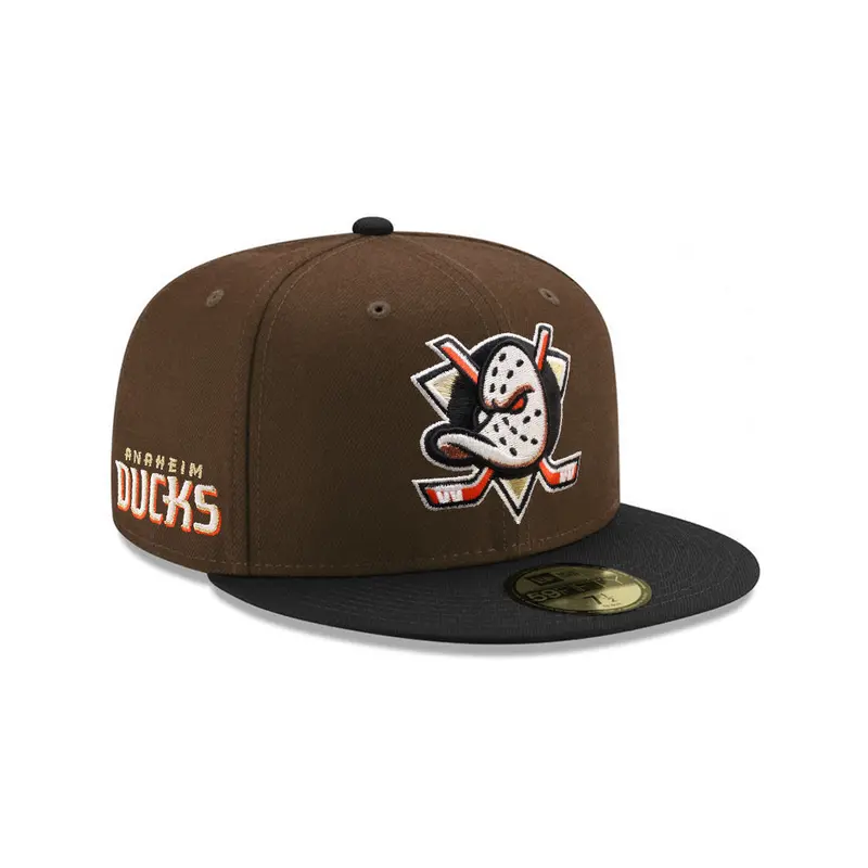 Anaheim Ducks Walnut-and-Black Dual-Tone Alternate Wordmark NHL 59Fifty Fitted Cap