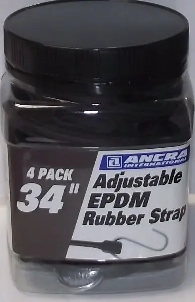 Ancra Adjustable Rubber Straps — EPDM Material, 34″ Length, 4-Pack