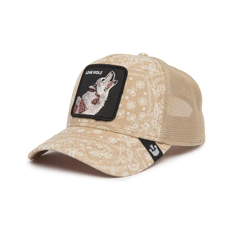 Animal Farm Paisley Lone Wolf Tan Trucker Snapback