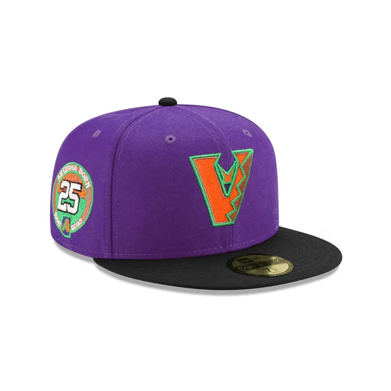 Arizona Diamondbacks 25th Anniversary Upside-Down Purple & Black 59Fifty Fitted Cap