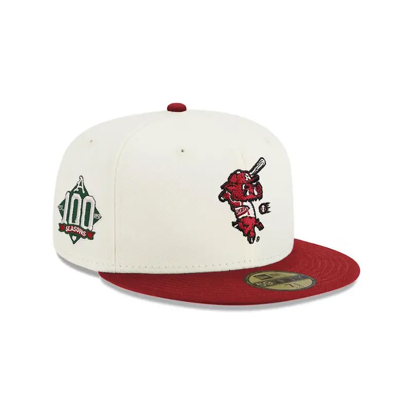 Arkansas Razorbacks NCAA Cap – Chrome Cardinal Two-Tone, 100th Anniversary 59Fifty