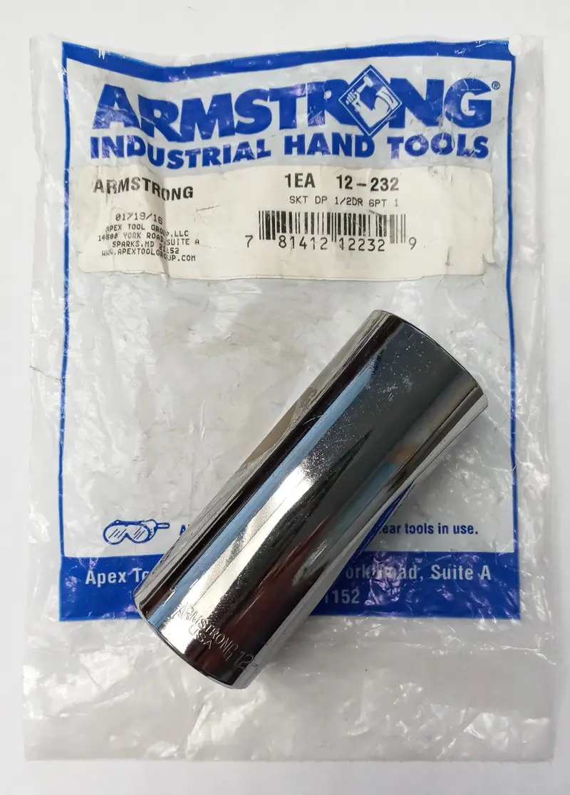 Armstrong 12-232 1/2-Inch Drive 1-Inch Deep 6-Point Socket – Made in USA