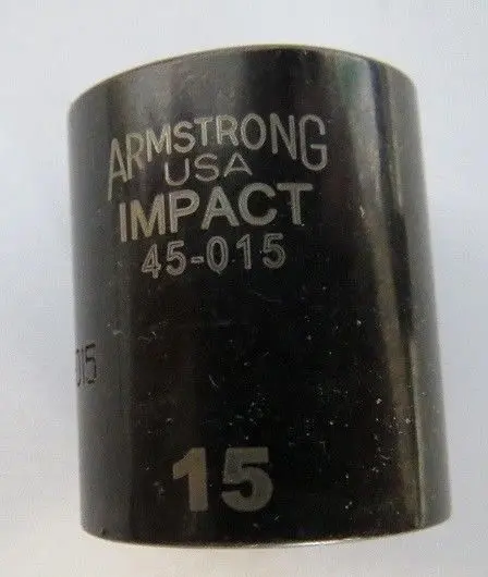 Armstrong 15mm 1/4″ Drive 6-Point Impact Socket – USA Manufactured
