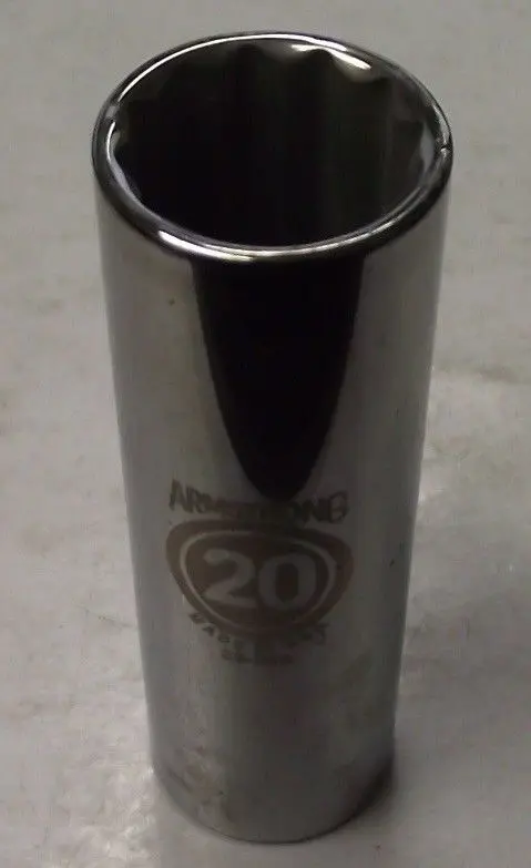Armstrong 39-320 20mm Deep Metric Socket – 12-Point, 1/2″ Drive, USA-Made