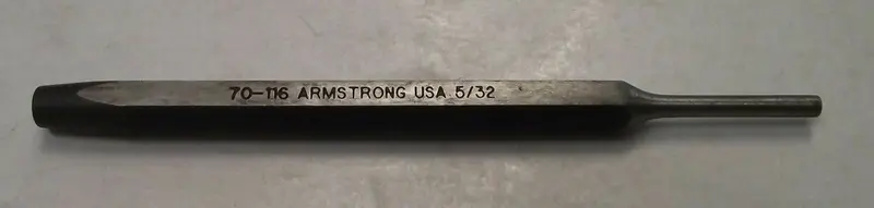 Armstrong 70-116G Precision Pin Punch — 5/32″ x 5/16″ x 5″, Tool Steel, Made in USA